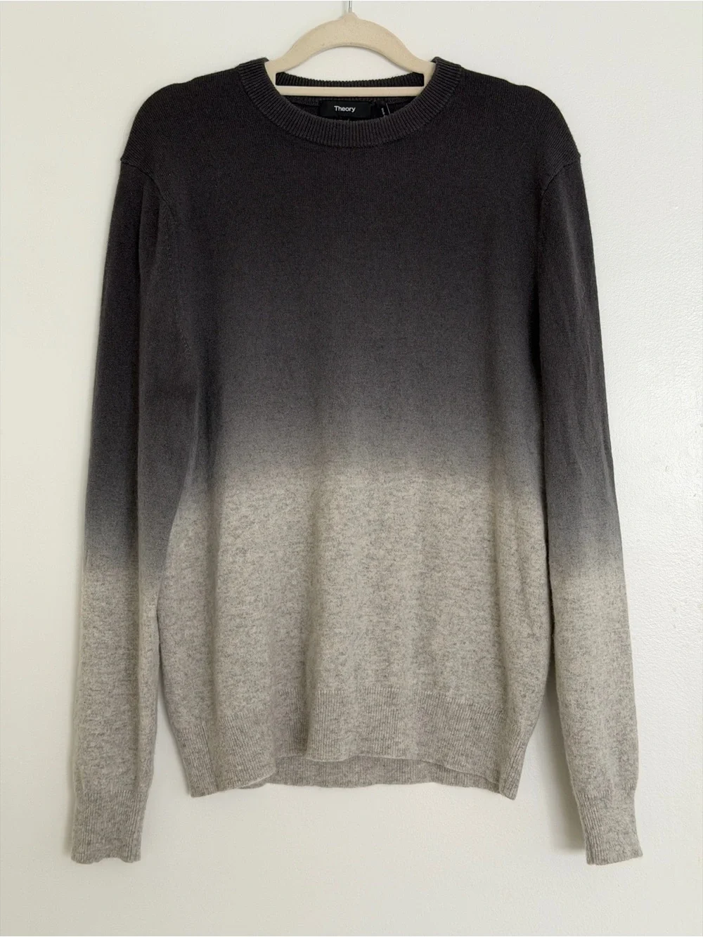 Theory Men's Ombre Crewneck 100% Cashmere Sweater - Size M